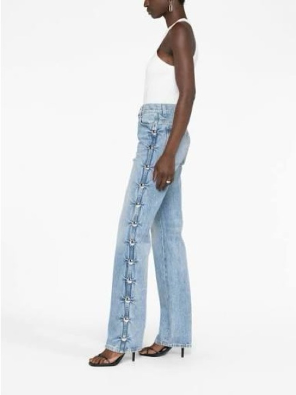 Khaite Danielle Women’s Straight-Leg Jeans with Side Ring Detail